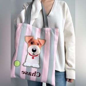 🐕 Winine the Wire Fox Terriers Tote Bag with Grayish Green Shoulder Straps